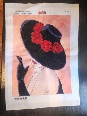 Black Wide-Brim Hat with Red Rose Trim - Women Accessories